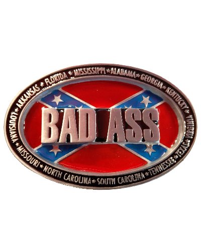 Bad Ass (Confederate Battle Flag) belt buckle